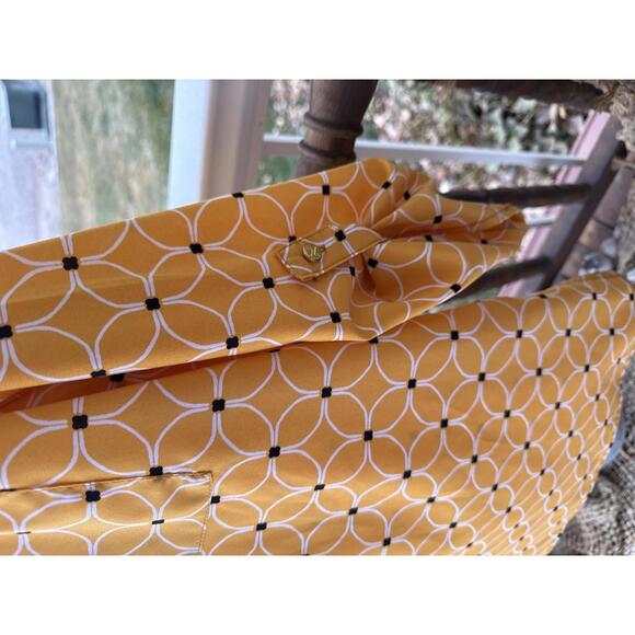 Adrienne Vittadini Yellow Geometric Pattern Blouse with Zip Pockets - Picture 5 of 6